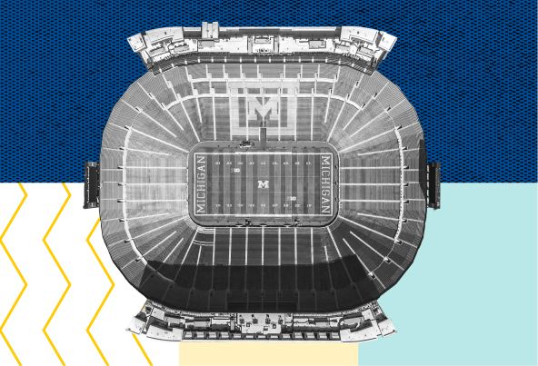 An overhead view of the Big House